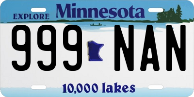 MN license plate 999NAN