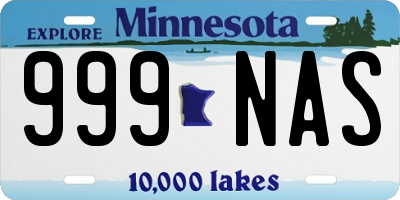 MN license plate 999NAS