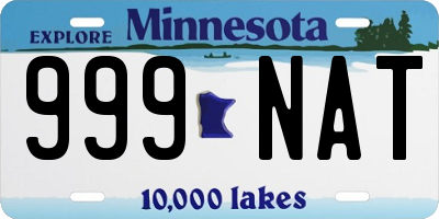 MN license plate 999NAT
