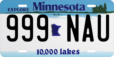 MN license plate 999NAU