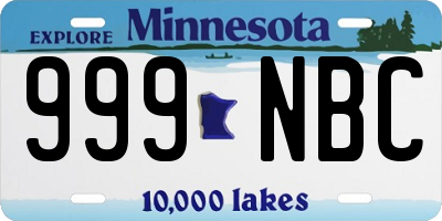 MN license plate 999NBC