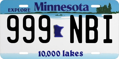 MN license plate 999NBI