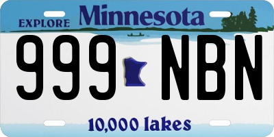 MN license plate 999NBN