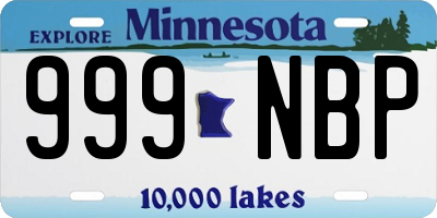 MN license plate 999NBP
