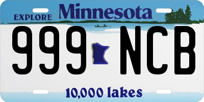 MN license plate 999NCB