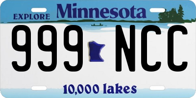 MN license plate 999NCC