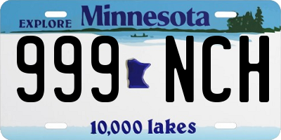 MN license plate 999NCH