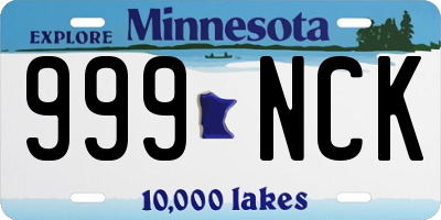 MN license plate 999NCK