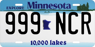 MN license plate 999NCR