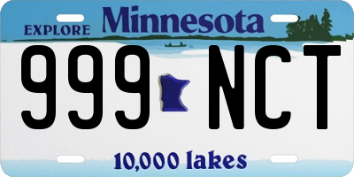 MN license plate 999NCT