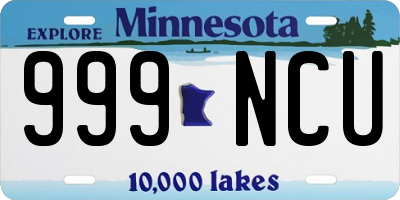 MN license plate 999NCU