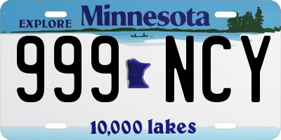 MN license plate 999NCY