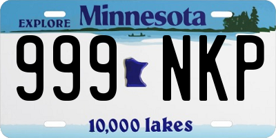 MN license plate 999NKP