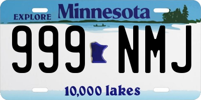 MN license plate 999NMJ