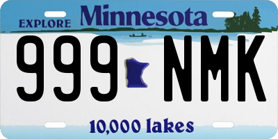 MN license plate 999NMK