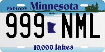 MN license plate 999NML