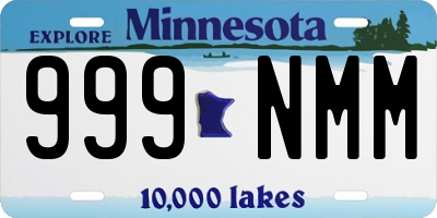 MN license plate 999NMM