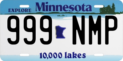 MN license plate 999NMP