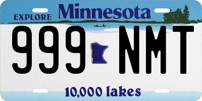 MN license plate 999NMT