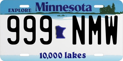 MN license plate 999NMW