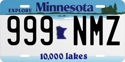 MN license plate 999NMZ