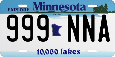 MN license plate 999NNA