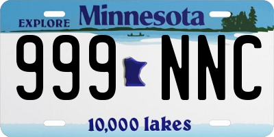 MN license plate 999NNC