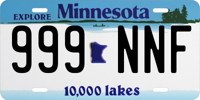 MN license plate 999NNF
