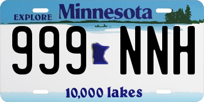 MN license plate 999NNH