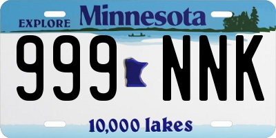 MN license plate 999NNK