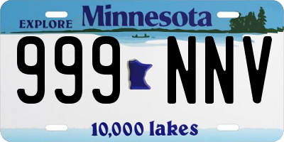 MN license plate 999NNV