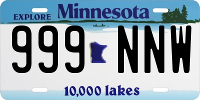 MN license plate 999NNW