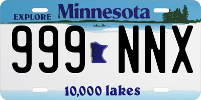 MN license plate 999NNX