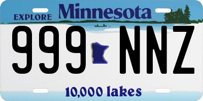MN license plate 999NNZ