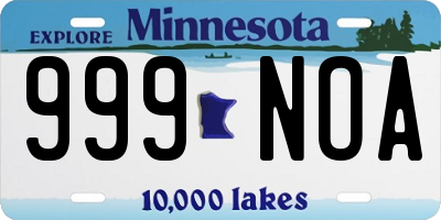 MN license plate 999NOA