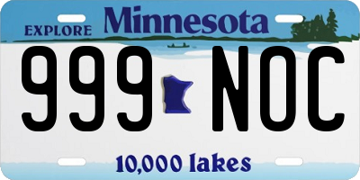 MN license plate 999NOC