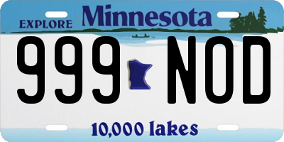 MN license plate 999NOD
