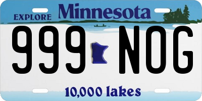MN license plate 999NOG