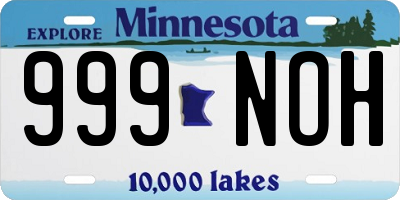 MN license plate 999NOH