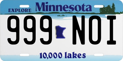MN license plate 999NOI