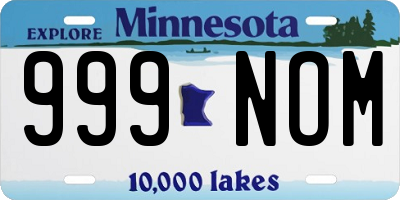 MN license plate 999NOM