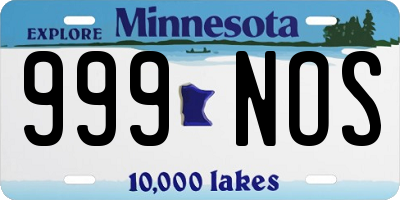 MN license plate 999NOS