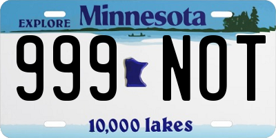 MN license plate 999NOT