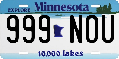 MN license plate 999NOU
