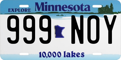 MN license plate 999NOY