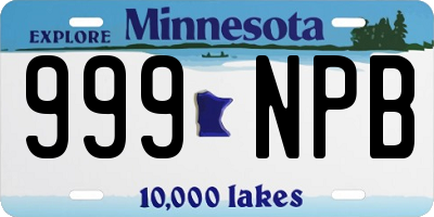 MN license plate 999NPB