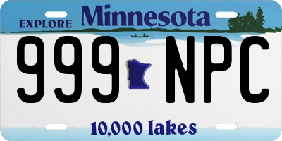 MN license plate 999NPC