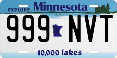 MN license plate 999NVT