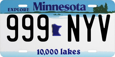 MN license plate 999NYV