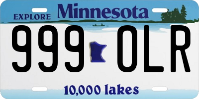 MN license plate 999OLR